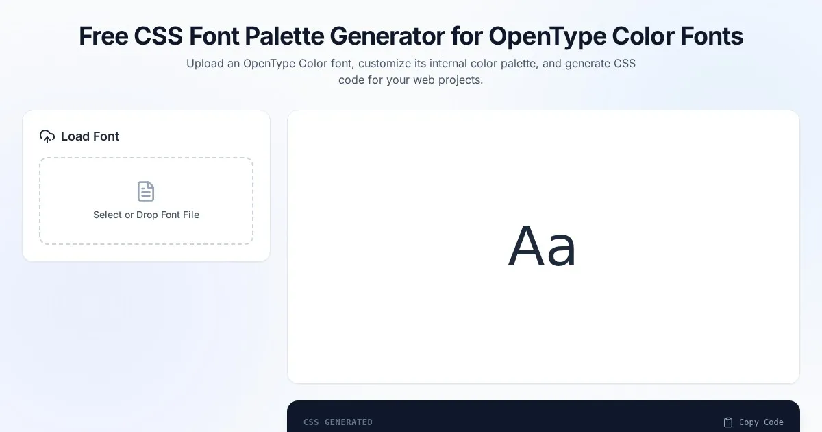 Free CSS Font Palette Generator for OpenType Color Fonts